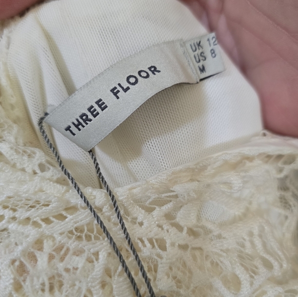 NWT Three Floor Contemporary Lace Multi Media Dress 8 Faux Wrap Skirt - Picture 11 of 12